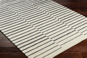 Livabliss Ottawa Hand Tufted Eco Friendly Wool Blend Area Rug for Entryway or Bedroom Accent Beige, Charcoal 2' x 3' OTW2302-23