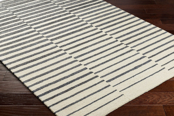 Livabliss Ottawa Hand Tufted Eco Friendly Wool Blend Area Rug for Entryway or Bedroom Accent Beige, Charcoal 2' x 3' OTW2302-23