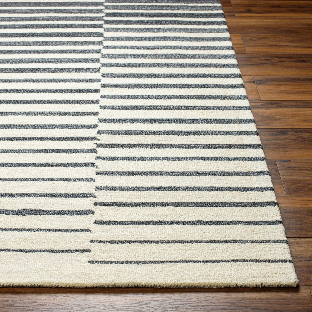 Livabliss Ottawa Hand Tufted Eco Friendly Wool Blend Area Rug for Entryway or Bedroom Accent Beige, Charcoal 2'6" x 8' OTW2302-268