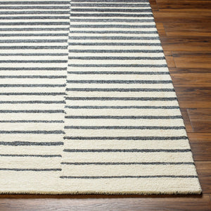 Livabliss Ottawa Hand Tufted Eco Friendly Wool Blend Area Rug for Entryway or Bedroom Accent Beige, Charcoal 2' x 3' OTW2302-23