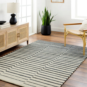 Livabliss Ottawa Hand Tufted Eco Friendly Wool Blend Area Rug for Entryway or Bedroom Accent Beige, Charcoal 2' x 3' OTW2302-23