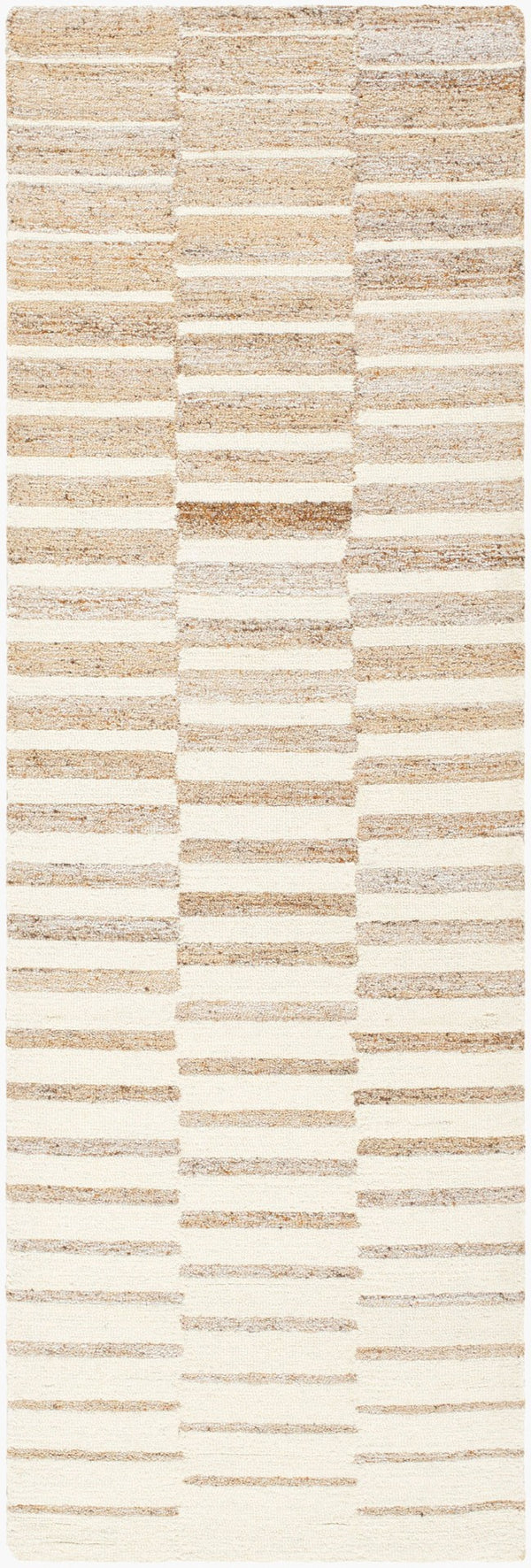 Livabliss Ottawa Hand Tufted Wool Blend Area Rug for Entryways Sustainable Pet Fiber Accent Beige, Tan 2'6" x 8' OTW2304-268