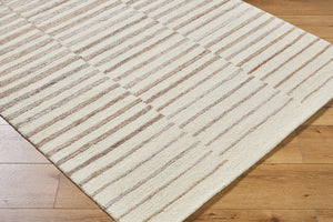 Livabliss Ottawa Hand Tufted Wool Blend Area Rug for Entryways Sustainable Pet Fiber Accent Beige, Tan 5' x 7'6" OTW2304-576