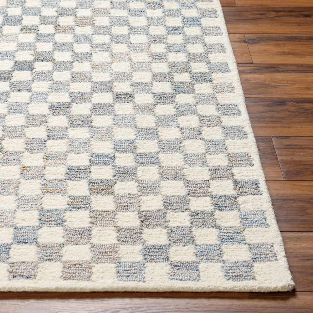 Livabliss Ottawa Hand Tufted Wool Blend Area Rug Artisan Crafted for Entryway or Bedside Accent Beige, Sky Blue 2'6" x 8' OTW2305-268