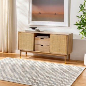 Livabliss Ottawa Hand Tufted Wool Blend Area Rug Artisan Crafted for Entryway or Bedside Accent Beige, Sky Blue 2'6" x 8' OTW2305-268