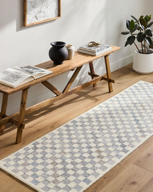 Livabliss Ottawa Hand Tufted Wool Blend Area Rug Artisan Crafted for Entryway or Bedside Accent Beige, Sky Blue 5' x 7'6" OTW2305-576
