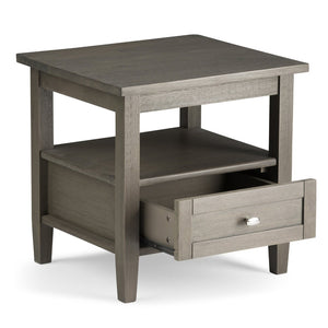 English Elm Warm Shaker Solid Wood 20" End Table In Farmhouse Grey – Versatile Storage For Modern & Traditional Spaces B136P159704-GIGA