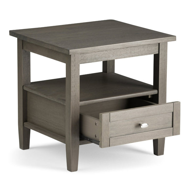 English Elm Warm Shaker Solid Wood 20" End Table In Farmhouse Grey – Versatile Storage For Modern & Traditional Spaces B136P159704-GIGA