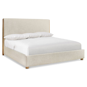Bernhardt Bernhardt Brasea Upholstered Panel Bed Mahogany Wood Posts Modern Retro Bedroom King K2298