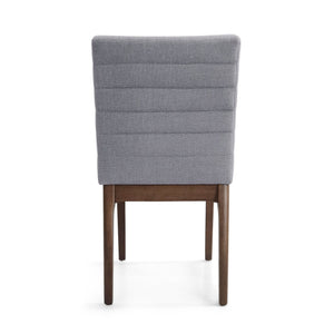 English Elm Christopher Knight Home® - DINING Chair Set of 2 Dark Grey Mid-Century Upholstered Fabric Seats with Channel Stitching & Splayed Rubberwood Legs 73471.00