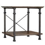 Homelegance By Top-Line Rafferty Vintage Industrial End Table Brown Wood