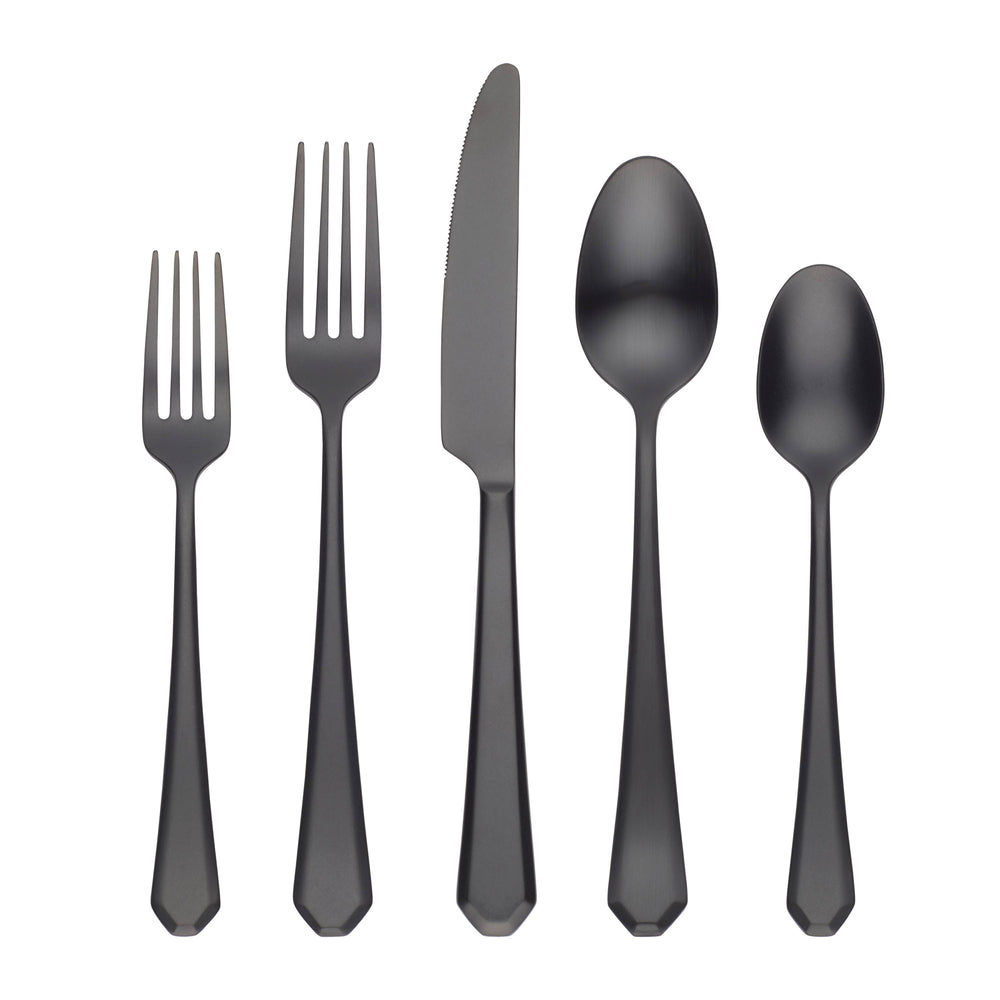 Lenox Cambridge Geo Black Satin 20-Piece Flatware Set NO COLOR METAL 519820DS