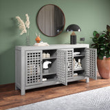 English Elm Steve Silver - Rio - 4 Door Accent Cabinet - Gray