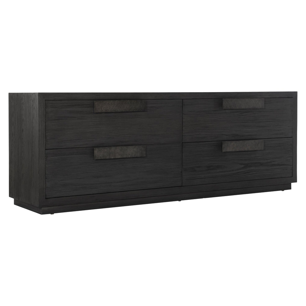 Bernhardt Bernhardt Keali Dresser With Ebonized Pine, Geometric Plinth Base, 4 Drawers & Cast-Aluminum Pulls 309054