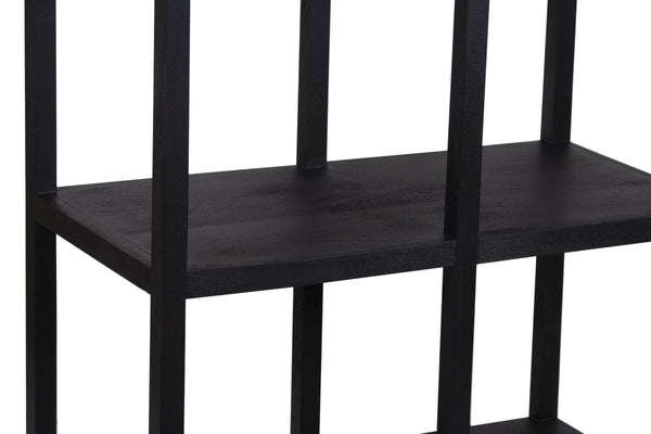 Porter Designs Porter Tarragona Black Solid Mango Wood Bookcase - Elegant Arched Design, Durable & Stylish Storage Black Wood 10-108-01-1812