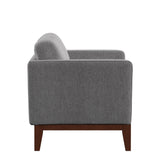 Homelegance By Top-Line Deacon Linen Upholstered Loveseat Grey Linen