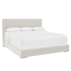 Bernhardt Bernhardt Stratum Upholstered Panel Bed With Angled Headboard, Mist Wood Feet, Plush Fabric Comfort K1894