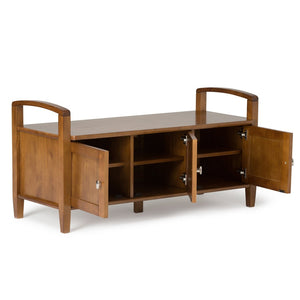 English Elm Warm Shaker - Stylish Entryway Storage Bench With Ample Space And Handcrafted Light Golden Finish B136P159571-GIGA