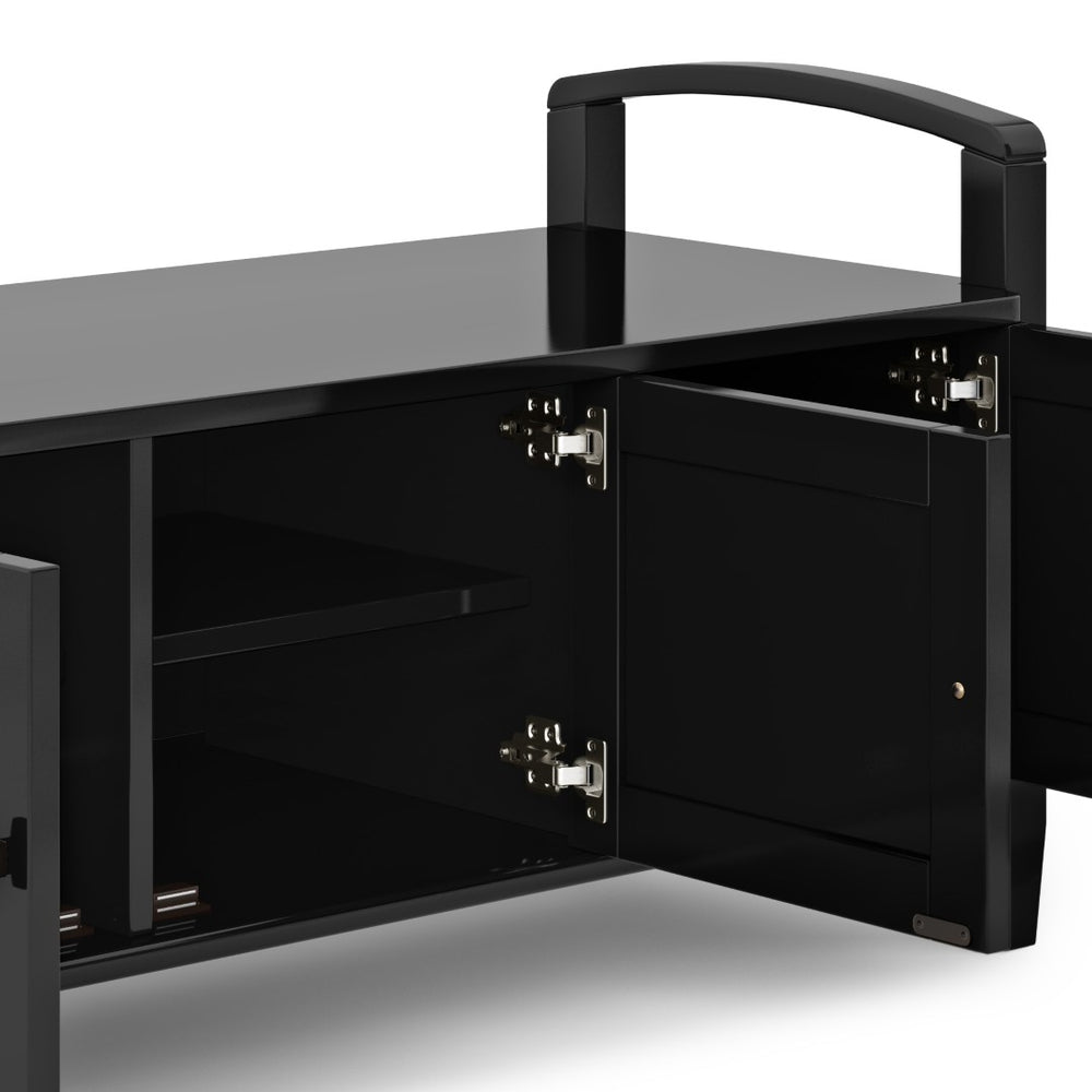 English Elm Warm Shaker - Handcrafted Black Entryway Storage Bench With Seating & Hidden Shoe Organization B136P159722-GIGA