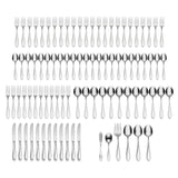 Lenox Oneida Cresta 90 Piece Everyday Flatware Set, Service for 12 Metallic, STAINLESS METAL H097090A