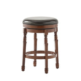 Christopher Knight Home® - Noble House - - Backless 25.5" Faux Leather Swivel Counter Stools, Set Of 2, Chocolate Brown