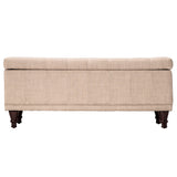 Homelegance By Top-Line Lyon Tufted Storage Bench Brown Polyester