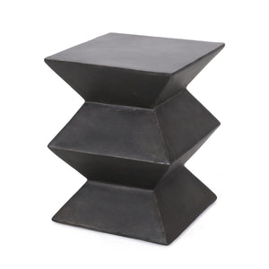 English Elm Outdoor Sculptural Concrete Pedestal Side Table for Patio Balcony and Sunroom Decor 73457.00