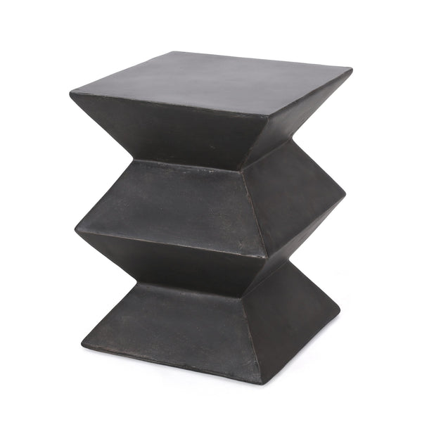 English Elm Outdoor Sculptural Concrete Pedestal Side Table for Patio Balcony and Sunroom Decor 73457.00