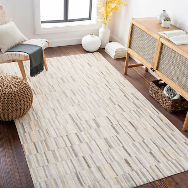 Surya Outback 2' X 3' Handmade Hair On Hide Rug - Modern Decor With No Pile, Spot Clean & Warranty Included Light Beige Hair On Hide Out1013-23