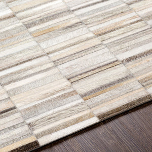 Surya Outback 2' X 3' Handmade Hair On Hide Rug - Modern Decor With No Pile, Spot Clean & Warranty Included Light Beige Hair On Hide Out1013-23
