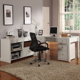 Boca L Shape Desk with Credenza and Lateral File Cottage White BOC-4PC-LDESK-FILE-CDZ Parker House