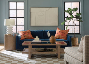 Hooker Furniture Sonnet Round Side Table With Cane Inset & Glass Top, White Oak Veneer, Wren Finish — Compact Chic 6072-80116-85