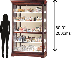 Hekman Furniture 680235 Townsend Curio Cabinet - Elegant Antique Glass Display With Adjustable Shelves & Lighting Windsor Cherry Townsend Curio Cabinet 680235