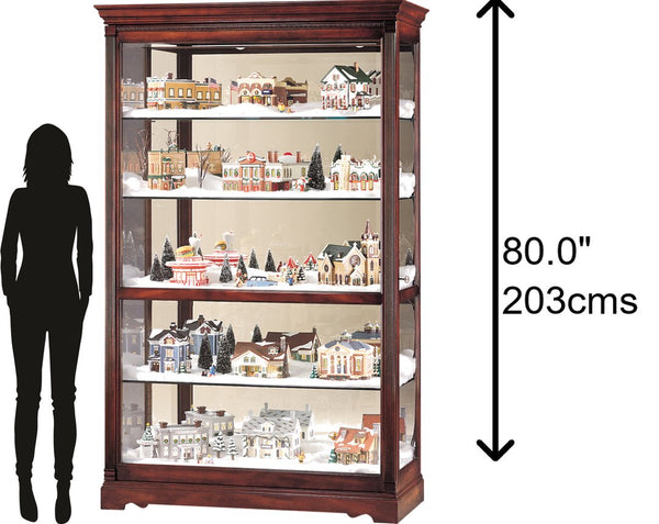 Hekman Furniture 680235 Townsend Curio Cabinet - Elegant Antique Glass Display With Adjustable Shelves & Lighting Windsor Cherry Townsend Curio Cabinet 680235