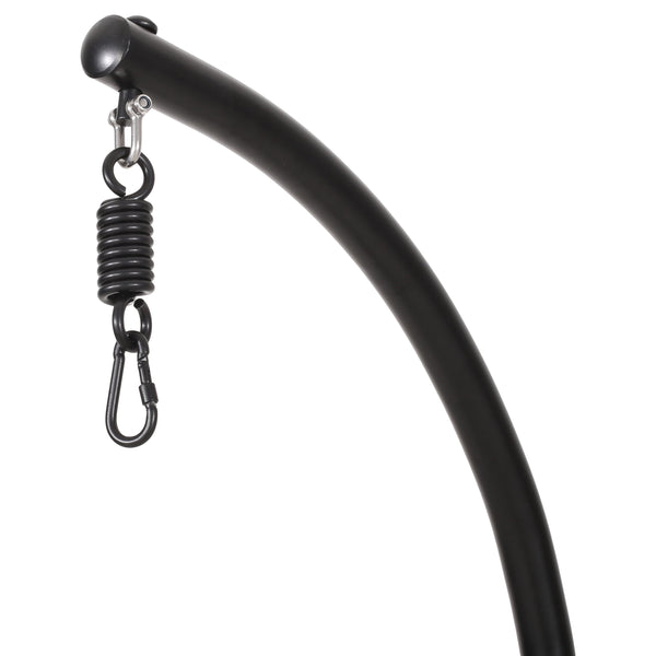 English Elm Durable Freestanding Iron Hanging Chair Stand with Safety Belt for Indoor Outdoor Use 62075.00HNGBLK