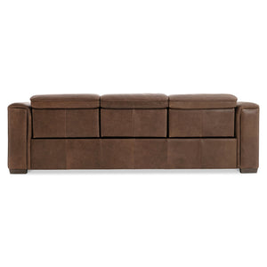 Bernhardt Bernhardt Billings Leather Power Motion Sofa With Pop-Up Headrests, Fold-Over Padded Arms & Stitching 527RLO