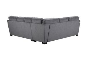 Porter Designs Porter Augusta Soft Gray Chenille Sectional Sofa With Reversible Cushions & Elegant Track Arms Gray Fabric 01-207c-12u-1743-kit