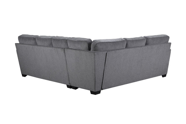 Porter Designs Porter Augusta Soft Gray Chenille Sectional Sofa With Reversible Cushions & Elegant Track Arms Gray Fabric 01-207c-12u-1743-kit