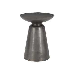 Bernhardt Bernhardt Catalan Outdoor Accent Table With Conical Cast-Aluminum Base, Matte Graphite Finish, Weather-Resistant Shield (19.25"H) X03128