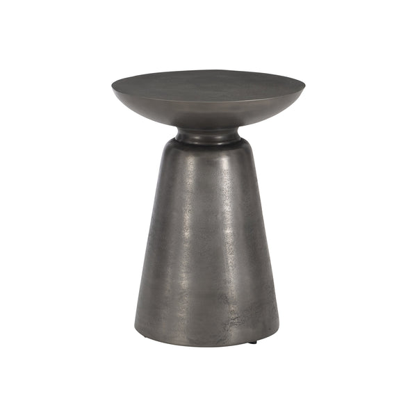 Bernhardt Bernhardt Catalan Outdoor Accent Table With Conical Cast-Aluminum Base, Matte Graphite Finish, Weather-Resistant Shield (19.25"H) X03128