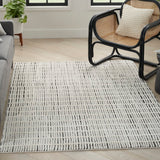 Nourison Cozy Modern CMD03 Machine Made Power-loomed Borderless Design Indoor Only Scandinavian Modern Rug Ivory Black, Ivory Black 100% Polyester 99446993830