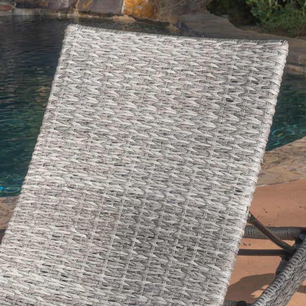 English Elm Christopher Knight Home® - Crete Wicker Chaise Lounge - Stylish, Adjustable Outdoor Seating For Patios, Pools & Coastal Retreats 58997.00MP2