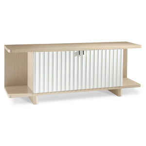 Bernhardt Bernhardt Modulum Sideboard With Fluted Faux-Stone Doors, Soft-Close Drawers & Open Display Shelves 315131
