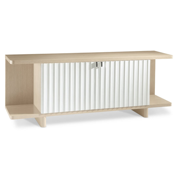 Bernhardt Bernhardt Modulum Sideboard With Fluted Faux-Stone Doors, Soft-Close Drawers & Open Display Shelves 315131