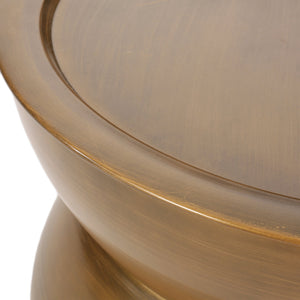 English Elm Christopher Knight Home® - METAL Hourglass Coffee Table with Brushed Antique Brown Finish, Hammered Iron Texture, Durable Edge Trim Gold 72227.00GLDBRSANT