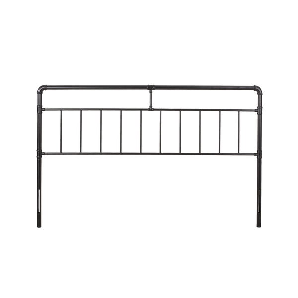 English Elm Christopher Knight Home® - KING Metal King Size Headboard in Flat Black Iron with Piped Accents, Industrial Elegance, Sturdy Design 66821.00FBLK