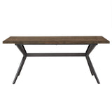 Homelegance By Top-Line Amala Wood Finish and Black Metal Base Dining Table Grey Veneer