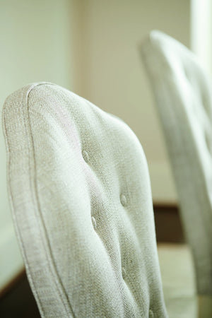 Bernhardt Bernhardt East Hampton Side Chair In Cerused Ash Finish With Muted Gray Tufted Upholstery, Neo-Traditional Elegance 395541