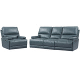 Parker House Whitman - Verona Azure - Powered By Freemotion Power Reclining Sofa And Recliner Blue Top Grain Leather With Match (X) Mwhi-31ph-p25-vaz