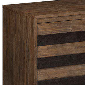 English Elm Clarkson Solid Acacia Sideboard Buffet in Rustic Aged Brown — 3 Drawers, 2 Adjustable Shelves, Mid-Century Storage B136P158777